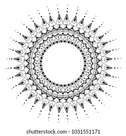 Mandala Circle Frame Sun