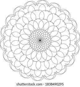 Mandala-Kreislinien Zen gezeichnet jugendliche Yoga-Textur Meditation 