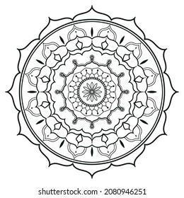 Mandala, Circle Pattern, coloring book page, Tattoo, Henna, Mehndi