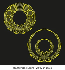 Mandala circle pattern. Intricate floral design. Golden abstract ornament. Decorative spiritual Vector.