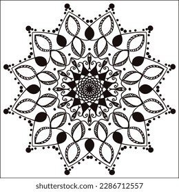 patrón de círculo mandala vintage patrón decorativo tatuaje de pintura de piel india arte oriental