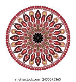 mandala circle pattern vintage decorative pattern indian skin painting tattoo oriental art Mandala floral coloring page for adults relaxation, black and white mandala coloring page hand drawn outlined