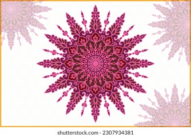 Mandala circle round shapes abstract ethnic colorful doodle symbol design.