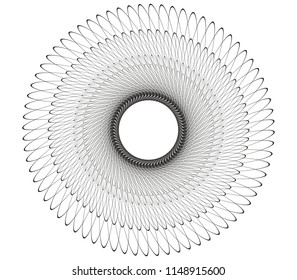 mandala circle template vector round monochrome black design element isolated on white