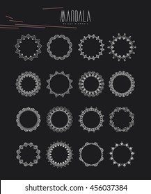 Mandala circles on black background