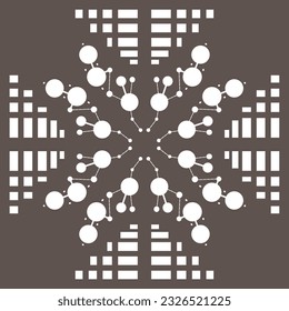mandala circuit board human brain. Concept illustration of cpu in the center of computer system