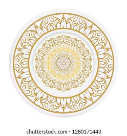 Mandala circular abstract floral lace pattern. Decorative plates. Vector illustration