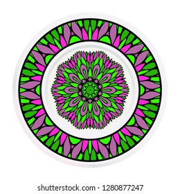 Mandala circular abstract floral lace pattern. Decorative plates. Vector illustration