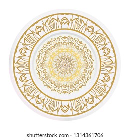 Mandala circular abstract floral lace pattern. Decorative plates. Vector illustration