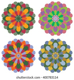 Mandala or circular bright pattern. Eastern design. Vintage decorative element on isolated background.