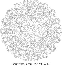 Mandala Circular Coloring Book Page Book Vector Floral Flower Mandala Geometric Symmetry