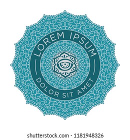 Mandala. Circular figure representing the universe in Hindu and Buddhist. Logo template