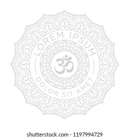 Mandala. Circular figure representing the universe in Hindu and Buddhist. logo template