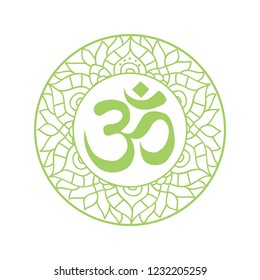 Mandala. Circular figure representing the universe in Hindu and Buddhist. logo icon