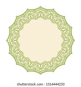 Mandala. Circular figure representing the universe in Hindu and Buddhist.  logo monogram frame