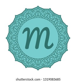 Mandala. Circular figure representing the universe in Hindu and Buddhist.  logo monogram frame
