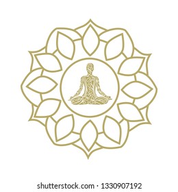 Mandala. Circular figure representing the universe in Hindu and Buddhist. 