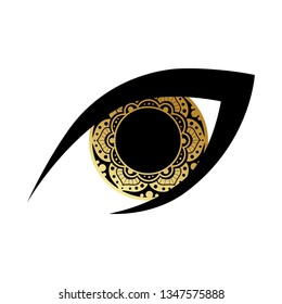 Mandala, circular figure representing the universe inside human eye