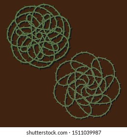 Mandala with circular formation of thorns. Ready to use for any purpose 