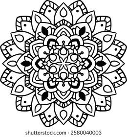 A mandala is a circular, geometric design with intricate, symmetrical patterns radiating from a central point, symbolizing balance, unity, and the flow of energy in artistic form. 