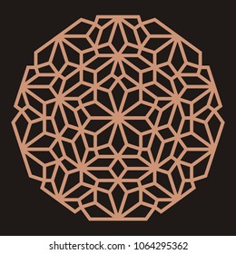 Mandala. Circular ornament. Coaster, wall decoration. Pattern for woodcarving, sawing, for metal, plastic and  plywood laser cutting.