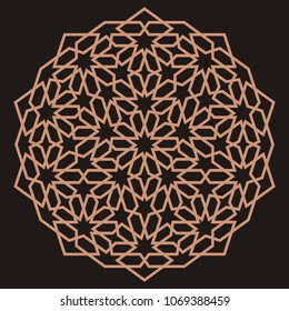 Mandala. Circular ornament. Coaster, wall decoration. Pattern for woodcarving, sawing, for metal, plastic and  plywood laser cutting.