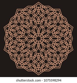 Mandala. Circular ornament. Coaster, wall decoration. Pattern for woodcarving, sawing, for metal, plastic and  plywood laser cutting.