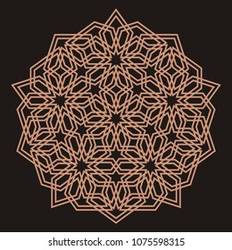 Mandala. Circular ornament. Coaster, wall decoration. Pattern for woodcarving, sawing, for metal, plastic and  plywood laser cutting.