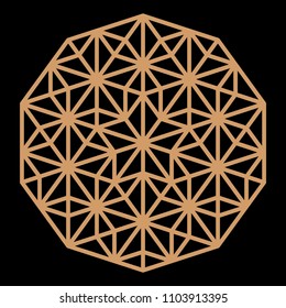 Mandala. Circular ornament. Coaster, wall decoration. Pattern for woodcarving, sawing, for metal, plastic and  plywood laser cutting.