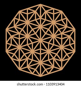 Mandala. Circular ornament. Coaster, wall decoration. Pattern for woodcarving, sawing, for metal, plastic and  plywood laser cutting.