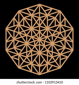 Mandala. Circular ornament. Coaster, wall decoration. Pattern for woodcarving, sawing, for metal, plastic and  plywood laser cutting.