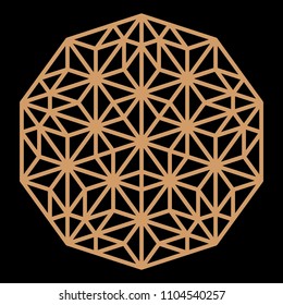 Mandala. Circular ornament. Coaster, wall decoration. Pattern for woodcarving, sawing, for metal, plastic and  plywood laser cutting.