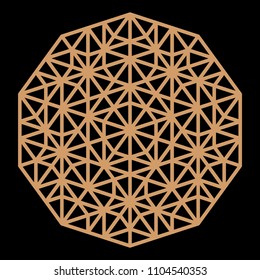 Mandala. Circular ornament. Coaster, wall decoration. Pattern for woodcarving, sawing, for metal, plastic and  plywood laser cutting.