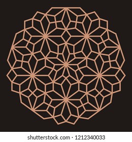 Mandala. Circular ornament. Coaster, wall decoration. Pattern for wood carving, sawing, for metal, plastic and  plywood laser cutting.