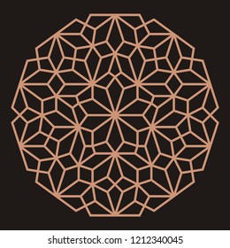 Mandala. Circular ornament. Coaster, wall decoration. Pattern for wood carving, sawing, for metal, plastic and  plywood laser cutting.