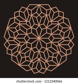 Mandala. Circular ornament. Coaster, wall decoration. Pattern for wood carving, sawing, for metal, plastic and  plywood laser cutting.