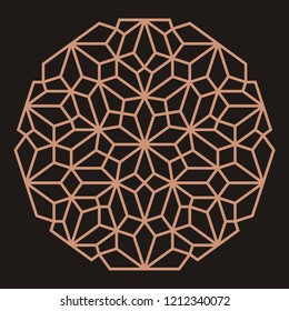 Mandala. Circular ornament. Coaster, wall decoration. Pattern for wood carving, sawing, for metal, plastic and  plywood laser cutting.