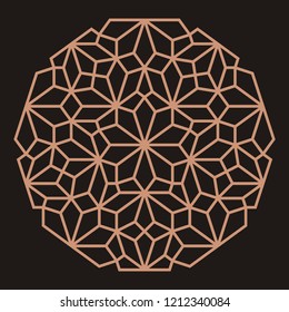 Mandala. Circular ornament. Coaster, wall decoration. Pattern for wood carving, sawing, for metal, plastic and  plywood laser cutting.