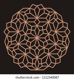 Mandala. Circular ornament. Coaster, wall decoration. Pattern for wood carving, sawing, for metal, plastic and  plywood laser cutting.