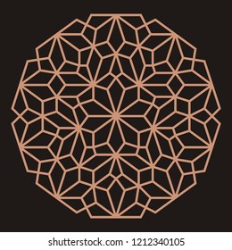 Mandala. Circular ornament. Coaster, wall decoration. Pattern for wood carving, sawing, for metal, plastic and  plywood laser cutting.