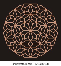 Mandala. Circular ornament. Coaster, wall decoration. Pattern for wood carving, sawing, for metal, plastic and  plywood laser cutting.