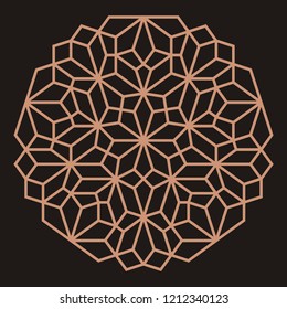 Mandala. Circular ornament. Coaster, wall decoration. Pattern for wood carving, sawing, for metal, plastic and  plywood laser cutting.