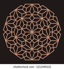 Mandala. Circular ornament. Coaster, wall decoration. Pattern for wood carving, sawing, for metal, plastic and  plywood laser cutting.