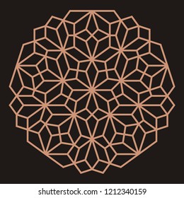 Mandala. Circular ornament. Coaster, wall decoration. Pattern for wood carving, sawing, for metal, plastic and  plywood laser cutting.