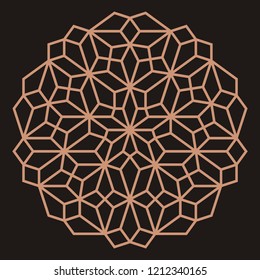 Mandala. Circular ornament. Coaster, wall decoration. Pattern for wood carving, sawing, for metal, plastic and  plywood laser cutting.