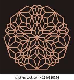 Mandala. Circular ornament. Coaster, wall decoration. Pattern for woodcarving, sawing, for metal, plastic and  plywood laser cutting.