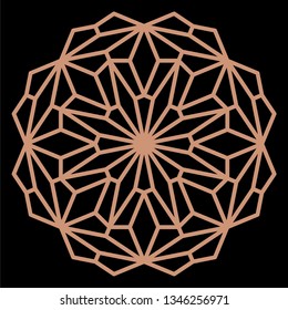 Mandala. Circular ornament. Coaster, wall decoration. Pattern for woodcarving, sawing, for metal, plastic and  plywood laser cutting.