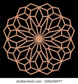 Mandala. Circular ornament. Coaster, wall decoration. Pattern for woodcarving, sawing, for metal, plastic and  plywood laser cutting.