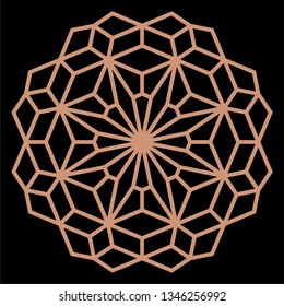 Mandala. Circular ornament. Coaster, wall decoration. Pattern for woodcarving, sawing, for metal, plastic and  plywood laser cutting.