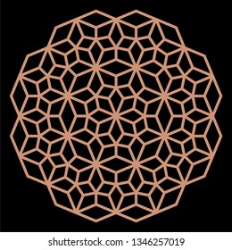 Mandala. Circular ornament. Coaster, wall decoration. Pattern for woodcarving, sawing, for metal, plastic and  plywood laser cutting.